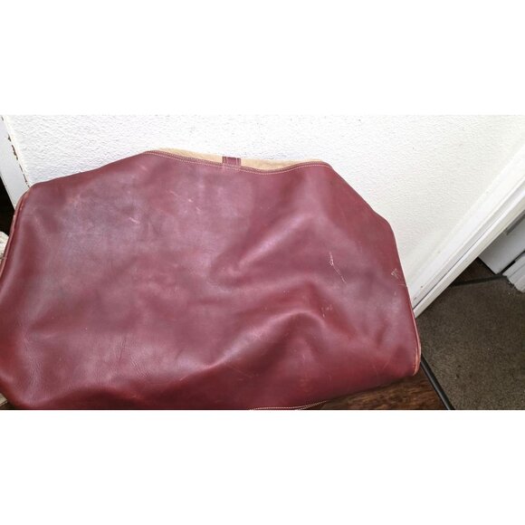 J.W. Hulme Co. Canvas & Leather Duffel Bag Brass Hardware Personalized Monogram - Picture 6 of 13